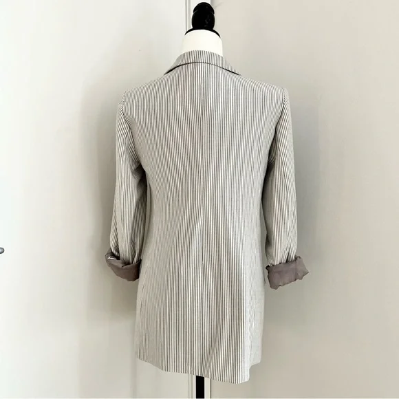 Aritzia Babaton Atelier Samuel Check Blazer | Size 4 | Espace/Grey Stripe - Picture 10 of 15